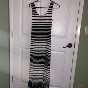 Black and White Striped Maxi Dress